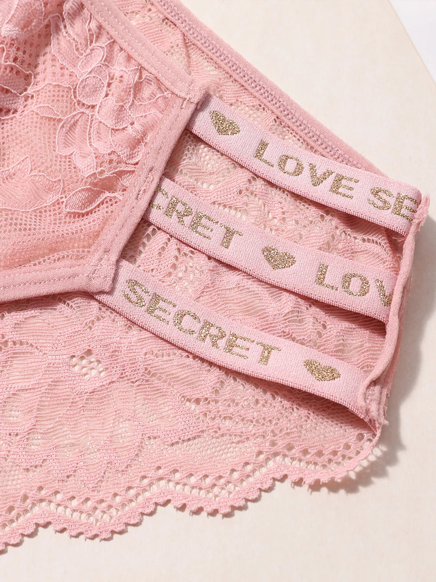 3PCS/Set Sexy Transparent Briefs Lace Panties for Women Lingerie Panties Floral Lace Female Underwear Ladies Underpants Lingerie Aviola
