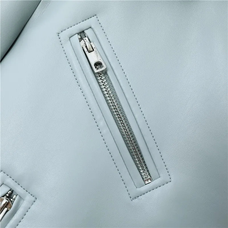 RARF Spring and Autumn 2024 The new belt detachable epaulet motorcycle jacket leather jacket Aviola