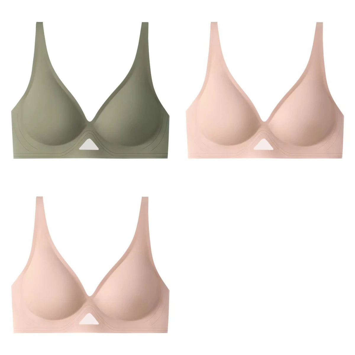 3pcs/Lot Seamless Bras for Women Push Up Brasiere Deep V Bralette Comfort Nonwire Underwear Female Invisible Bra Sexy Lingerie Aviola