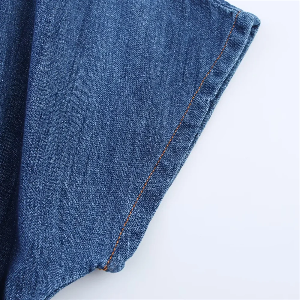 BM&MD&ZA2025denim dress for women summer new mid-length loose temperament A-line skirt over knee shirt skirt Aviola