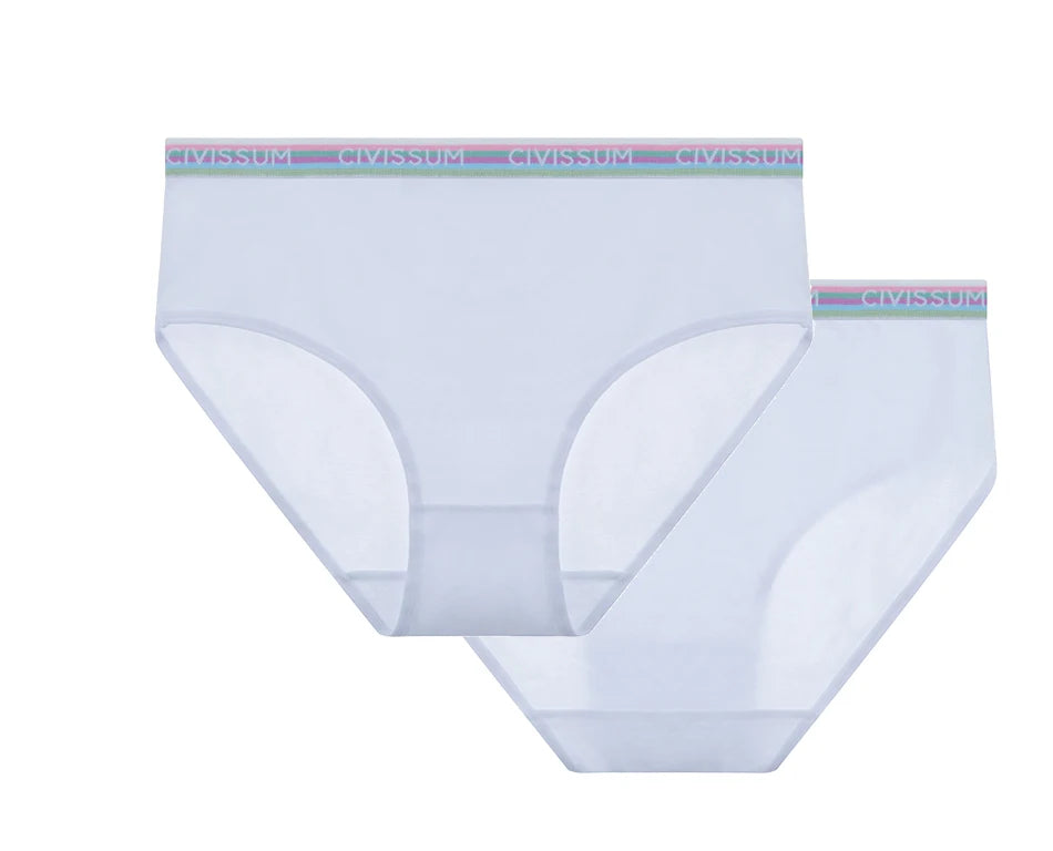 2PCS/Set Women Cotton Rainbow Letter Panties Sexy Plus Size Underwear Lingerie Mid Waist Comfortable Briefs NK609 Aviola