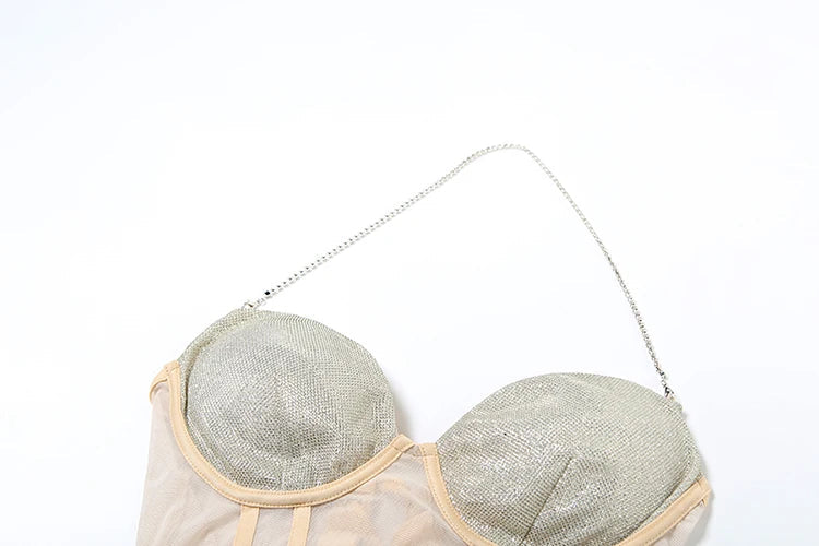 Nibber Sexy Women Vacation Halter Patchwork See Through Fishbone Tops+Solid High Elasticity Bottoms Beach Party Matching Suits Aviola