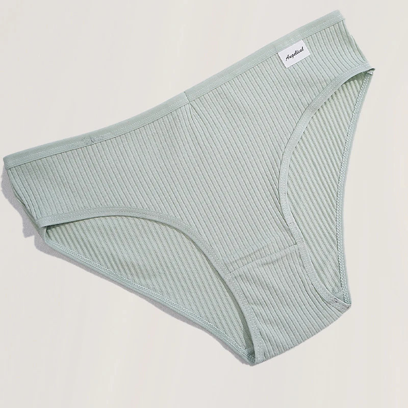 5PCS/Set Seamless Cotton Panties for Women Solid Color Briefs Sexy Low Waist Underpants Female Underwear Aviola