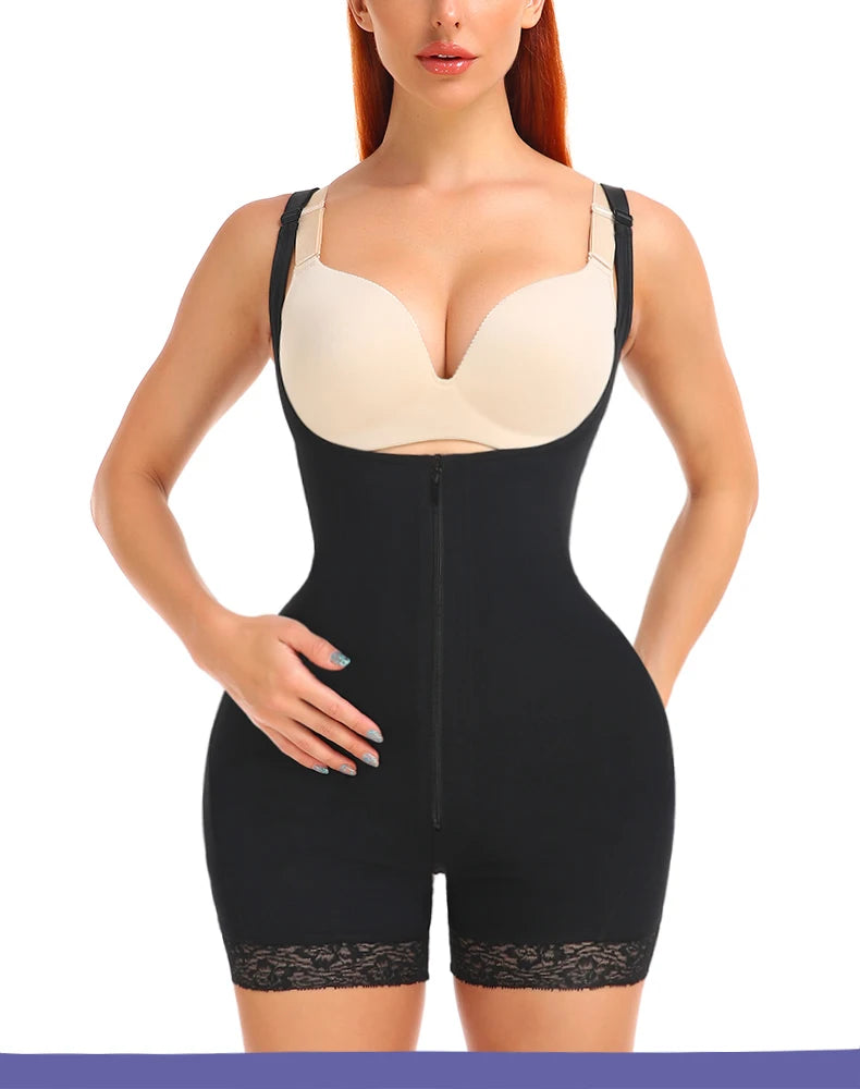 Women's Shapewear Bodysuit  Slimming  Butt Lifter Full Body Shaper Bbl Tummy Control Open Crotch Ziper Design Fajas Reductoras Aviola