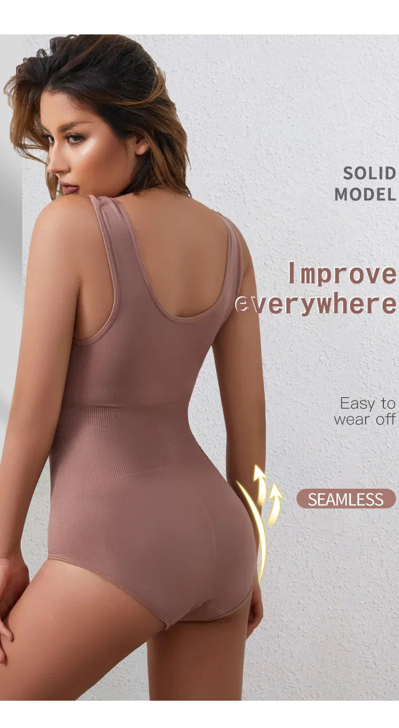 Shapewear Women Seamless Solid Shaping Bodysuit, Crew Neck Tummy Control Slimming Body Shaper, Women's Underwear & Shapewear Aviola
