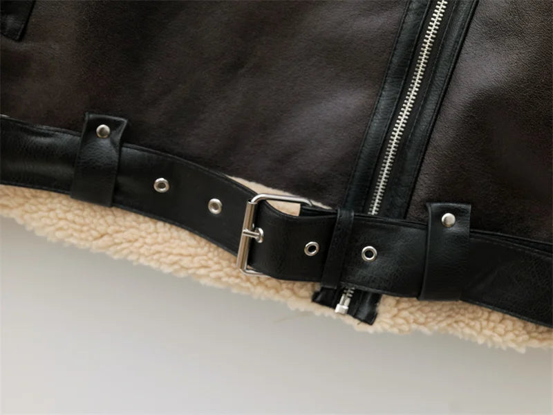 RARF 2024 Autumn/Winter new European-style women's warm and thick double-sided lapel long-sleeved jacket jacket Aviola