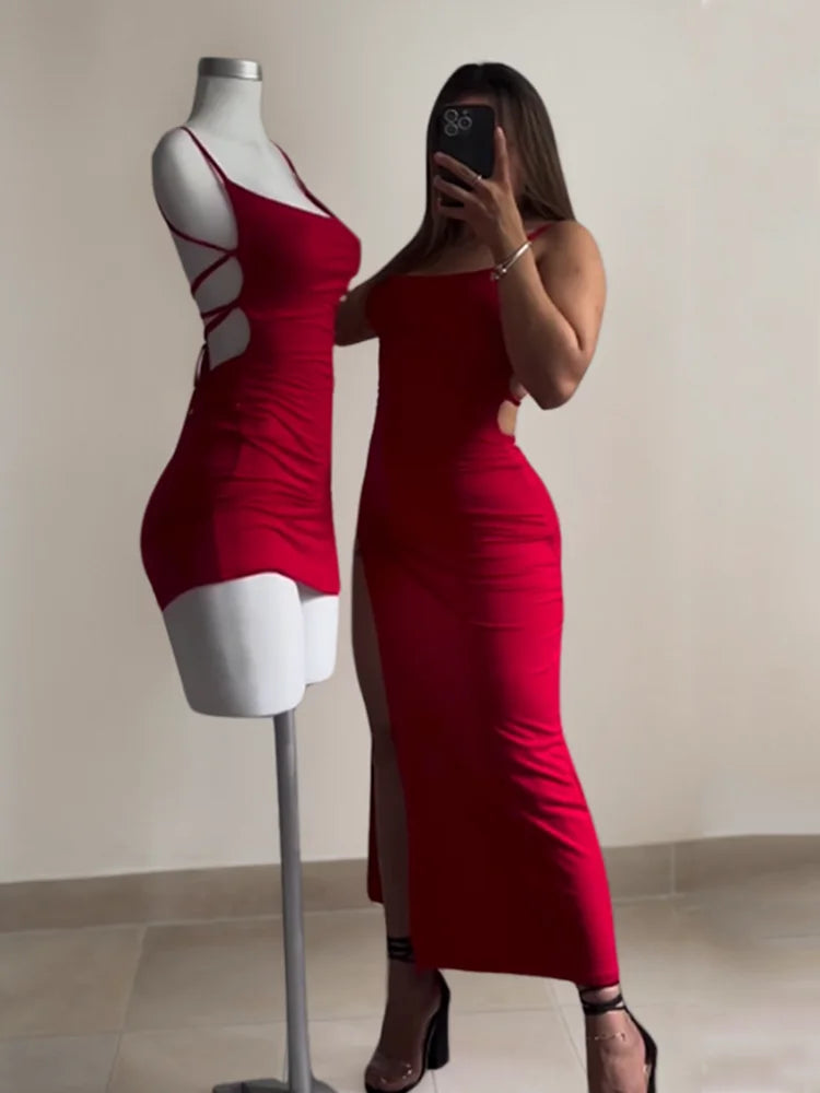 2024 explosive new dress summer high sensibility halter strap Spice Girl bag hip dress Aviola