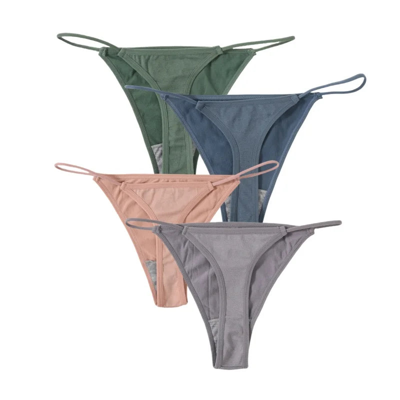 4Pcs/Set Women G-String Seamless Panties Underwear Sexy Lingerie Low Rise Thongs Female G-String High Cut Pantys Aviola