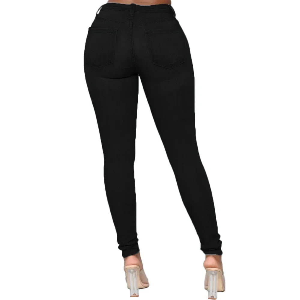 Sheath Pencil Jeans Women Pants Solid Vintage Skinny Ankle Length Pants Denim Mid Waist Washed 2025 Streetwear Slim Fit Jean Aviola