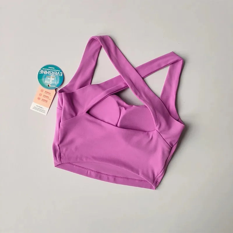 Women Cross Strap Sports Bra Top High impact Push Up Running Bras Sport Bra Yoga Gym Crop Top Brassiere Fitness Top Sport Bra Aviola