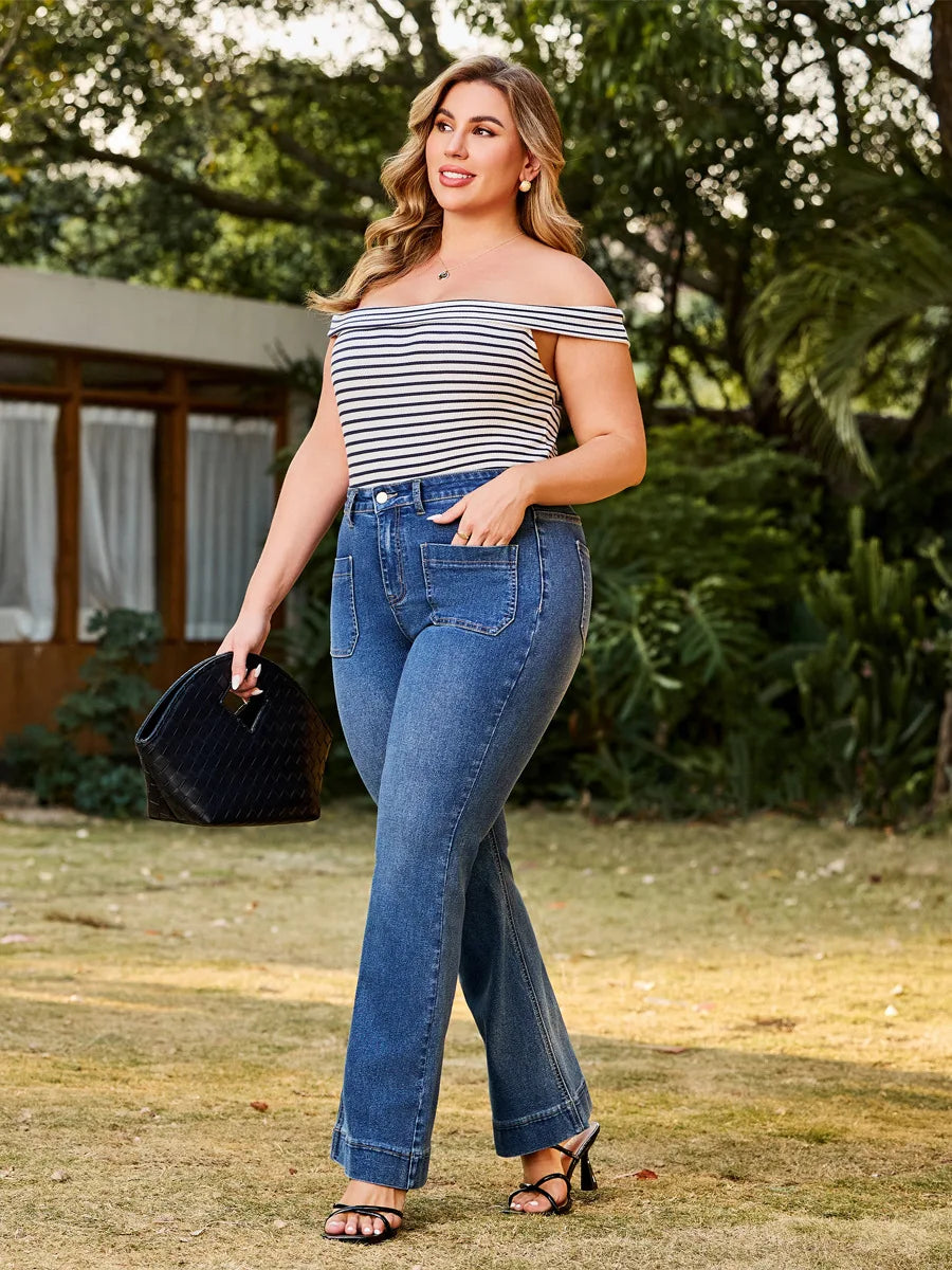 Denim Pant Women Jeans Long Pants High Waist Straight Trousers Y2k Streetwear Casual Party Club Elegant Splice Mom Jeans 2025 Aviola
