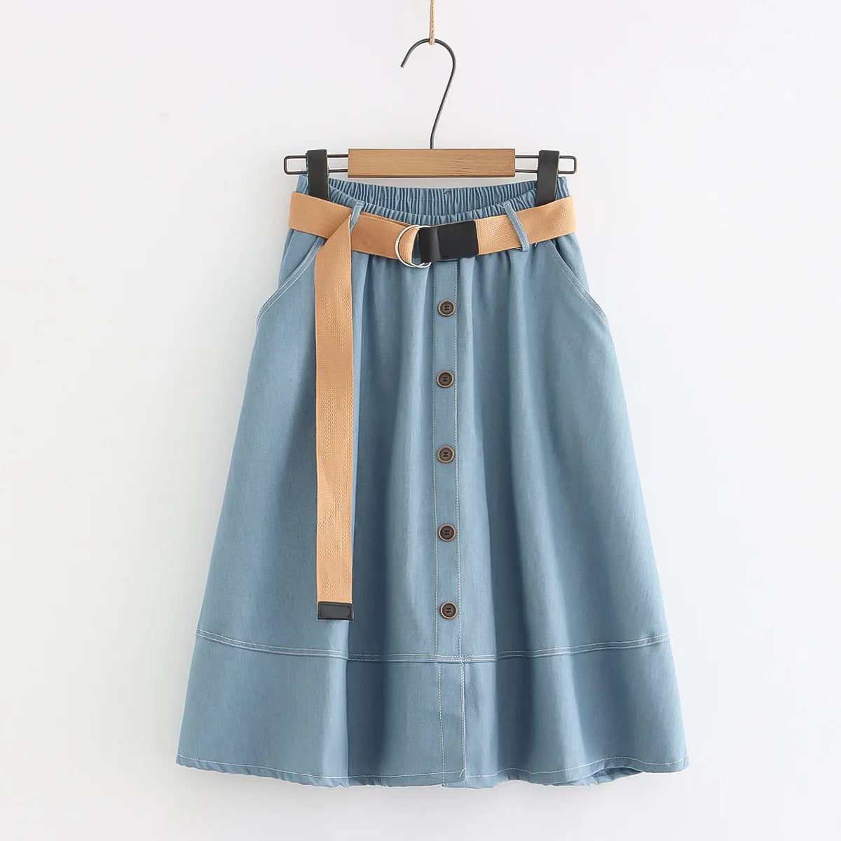 Denim Skirts Women Mid Length Skirt A Line Y2k Streetwear High Waist Elegant Vintage Casual Temperament Slim Mom Jeans Work 2025 Aviola