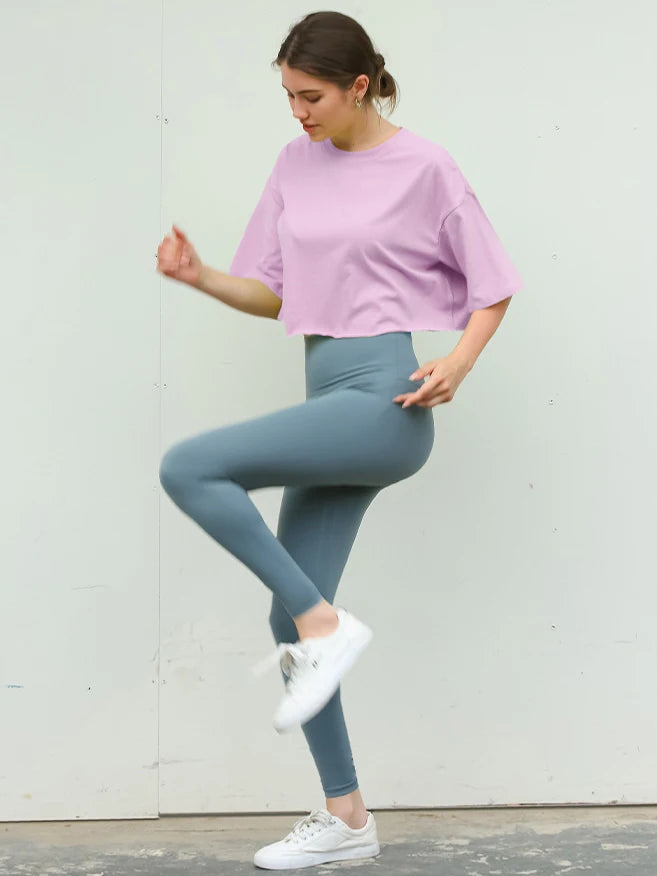 Y2K Outdoor Dance Sports Short sleeved Yoga Dress Women's Leisure Versatile Fitness Top Loose Sports T-shirt Aviola