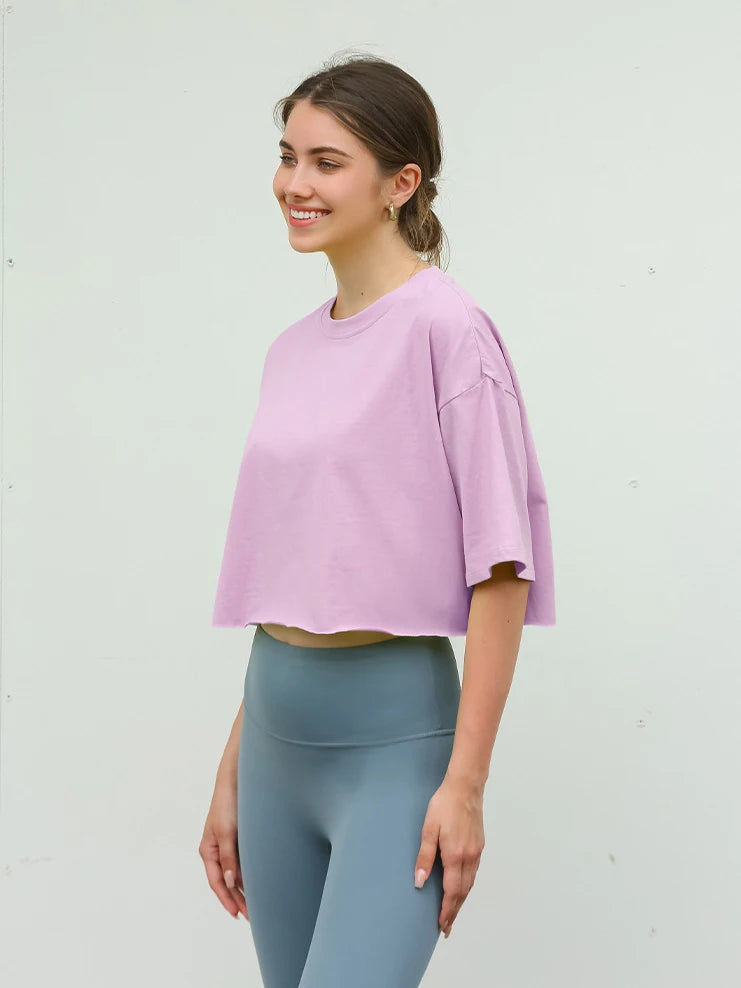 Y2K Outdoor Dance Sports Short sleeved Yoga Dress Women's Leisure Versatile Fitness Top Loose Sports T-shirt Aviola