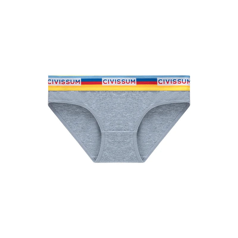 Women 100% Cotton Sexy Rainbow Panties Female Low Waist Underwear Classic Design Lingerie Girls Cute Briefs Aviola