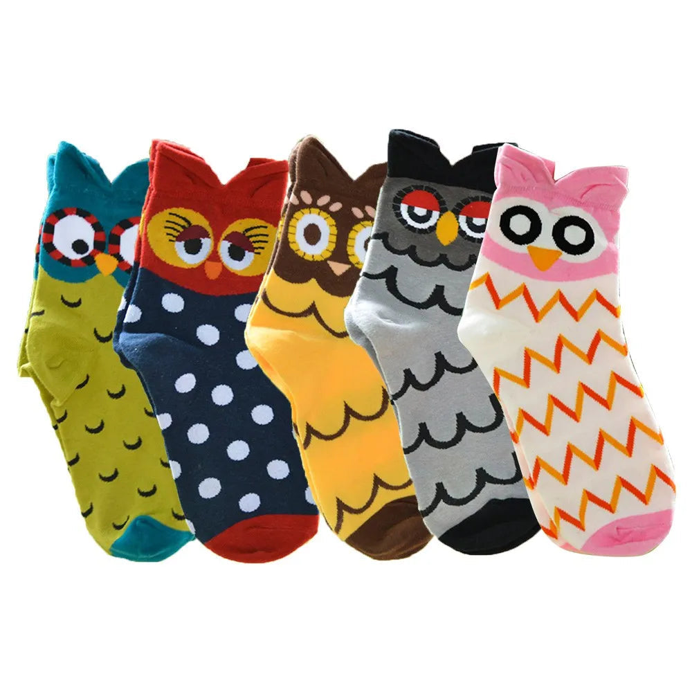 5 Pairs Socks Korea Style Cute Animal  Socks Cartoon Cotton Lady Short Socks Aviola