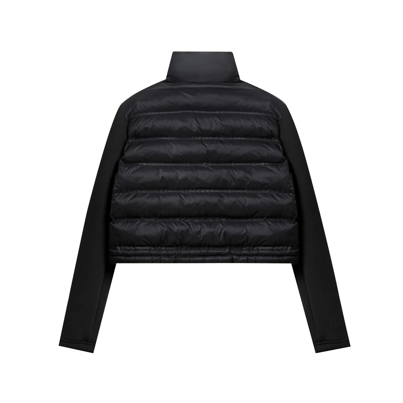 RARF Women's stand-up collar pressure glue zipper Black splicing space cotton jacket jacket for women Aviola