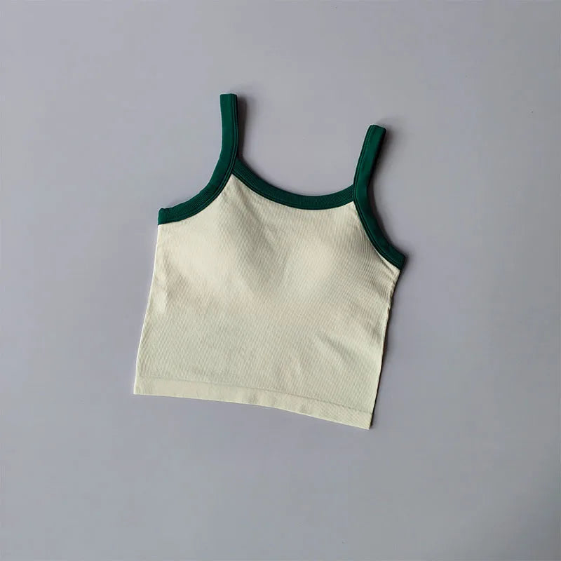 2024 New Sexy Sports Bras Women Fitness Vest Sports Top Tank Top Push Up Bra Running Fitness Breathable Stitching Color Yoga Bra Aviola