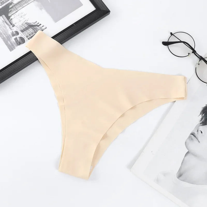4Pcs/Set Seamless Panties Women Low Rise V-Shaped Briefs Ice Silky Quick-Drying Sport Female Underpants Underwear Aviola