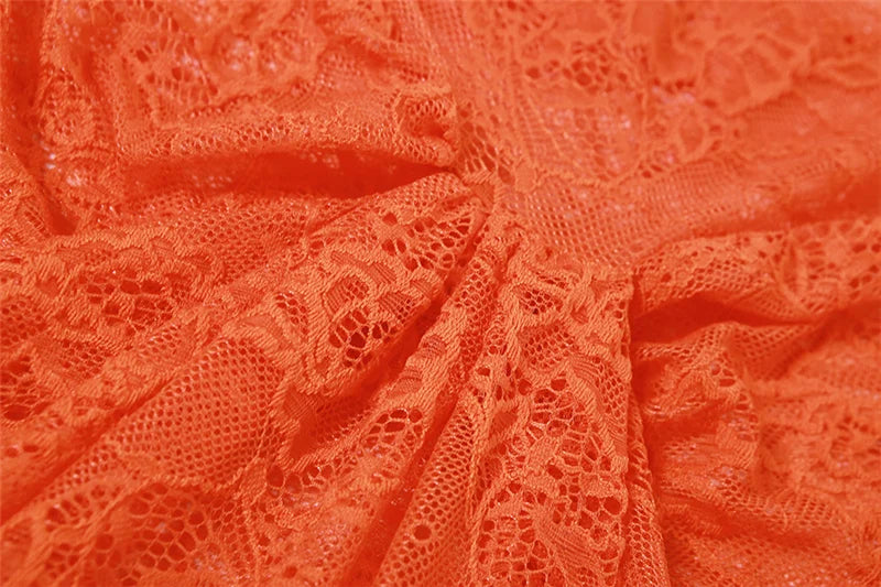 Nibber Lace See-Through Sexy Woman Long Wrap Sleeveless Dress Coquette Ruffles Nightclub Party High Stretch Charming Vestidos Aviola