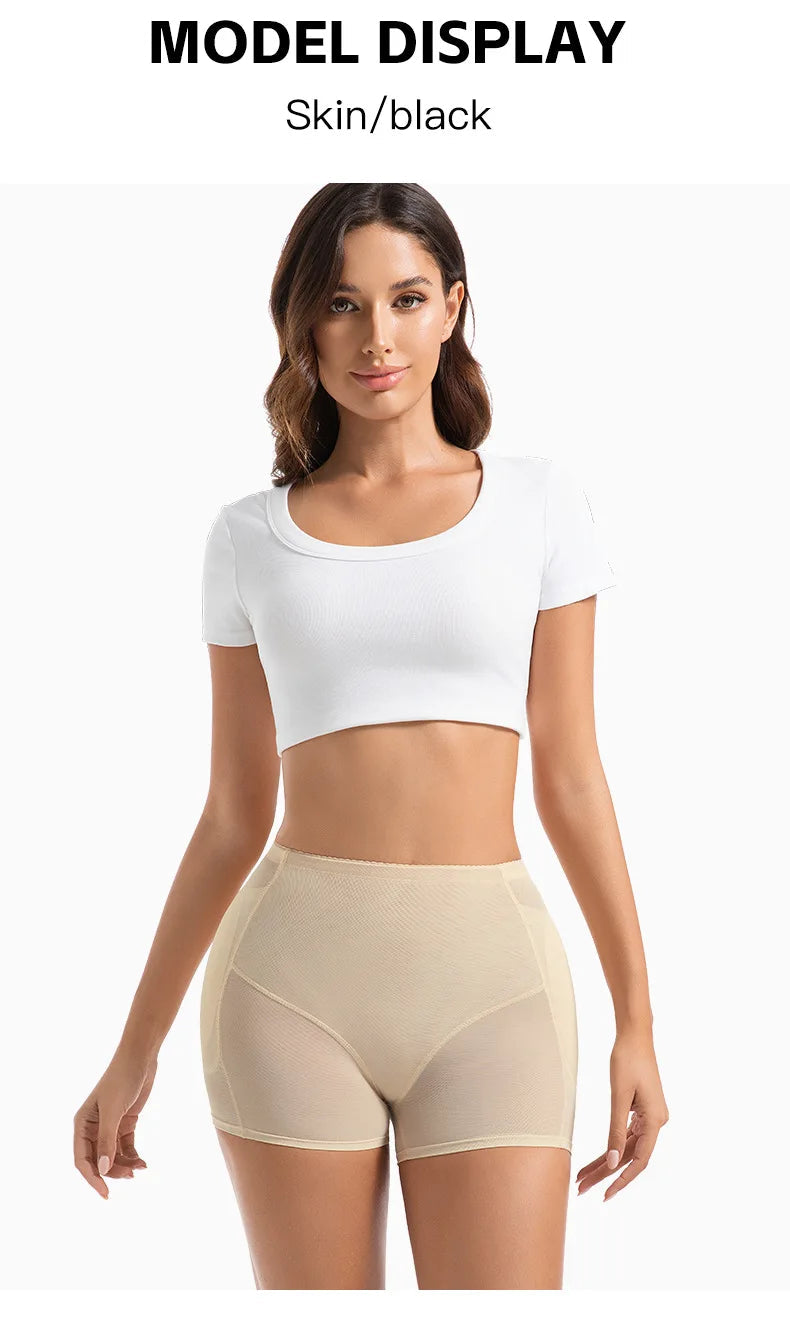 Women 4-Pad Butt Lifter Panties High Waist Tummy Control Shapewear Hip Enhancer Mesh Briefs Belly Slimming Body Shaper Shorts Aviola