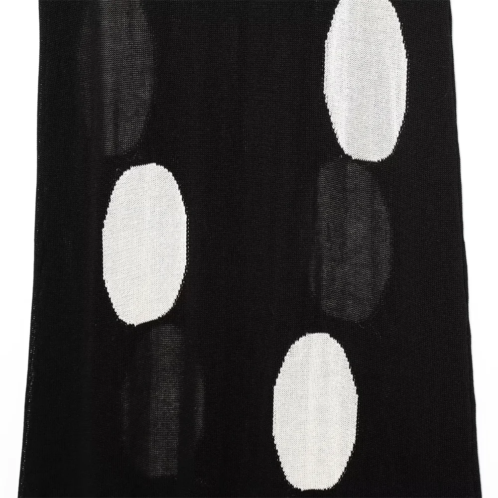 BM&MD&ZA2025polka dot knitted sleeveless round neck contrast color long dress long skirt summer women's clothing Aviola