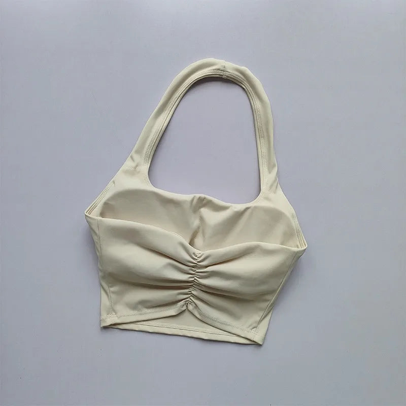 Sexy Halter Padded Yoga Camisole for Women, Backless Gym Crop Top, Fitness Bra, Breathable Workout Tops, Sports Bras Aviola
