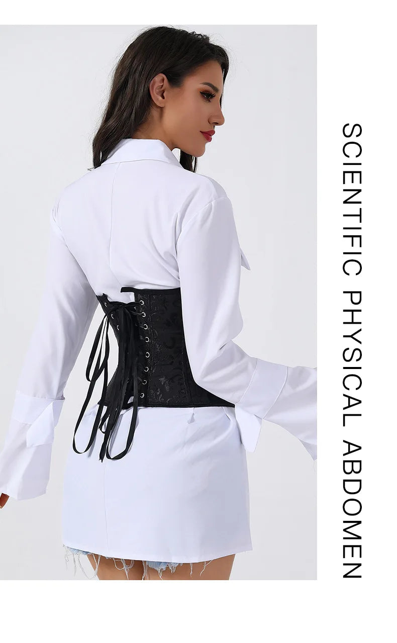 European Style Corset Shapewear Women with 3-Row Buckles Waist Trainer Bodice Slimming Bust Lifter Tight Fit Fashion Shaping Top Aviola