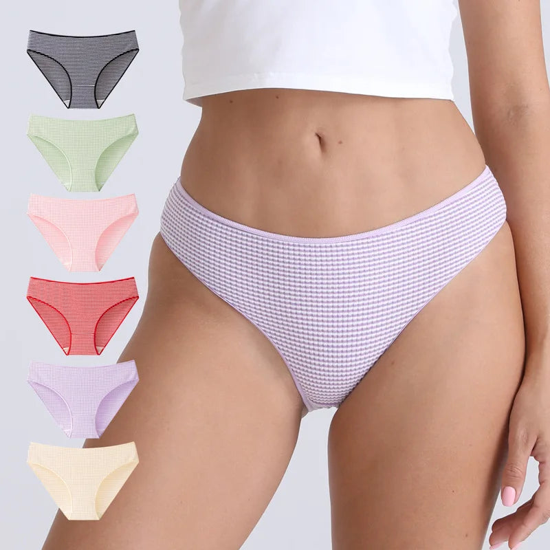 Women Panties Breathable Crotch Warm Underwear for Women Sexy Seamless Briefs Stripes Low Rise Pants Female Winter Lingerie Aviola