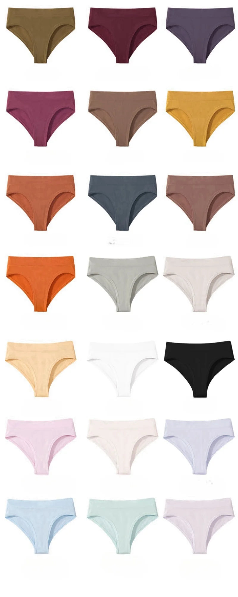 7Pcs/Set High Rise Briefs Women Panties Seamless Underwear Female Underpants Solid Color S-XXXL Sexy Lingerie Comfort Panty Aviola