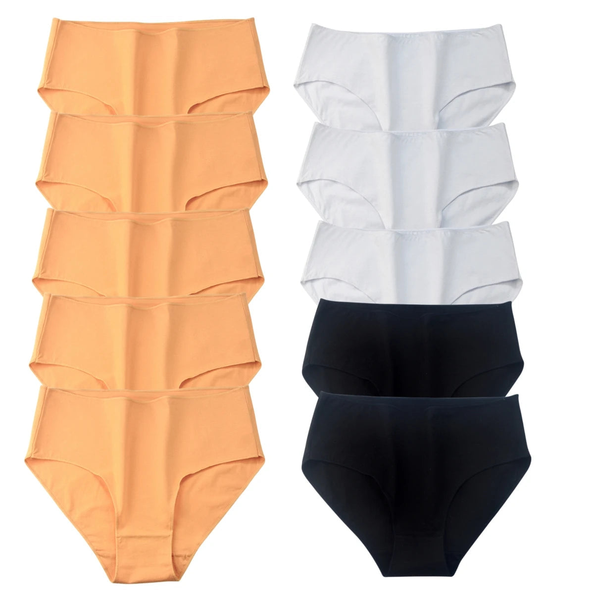 10Pcs/Set Cotton Panties Women Comfort Briefs Female High Waist Underwear Underpants Solid Color Intimates M-2XL Aviola