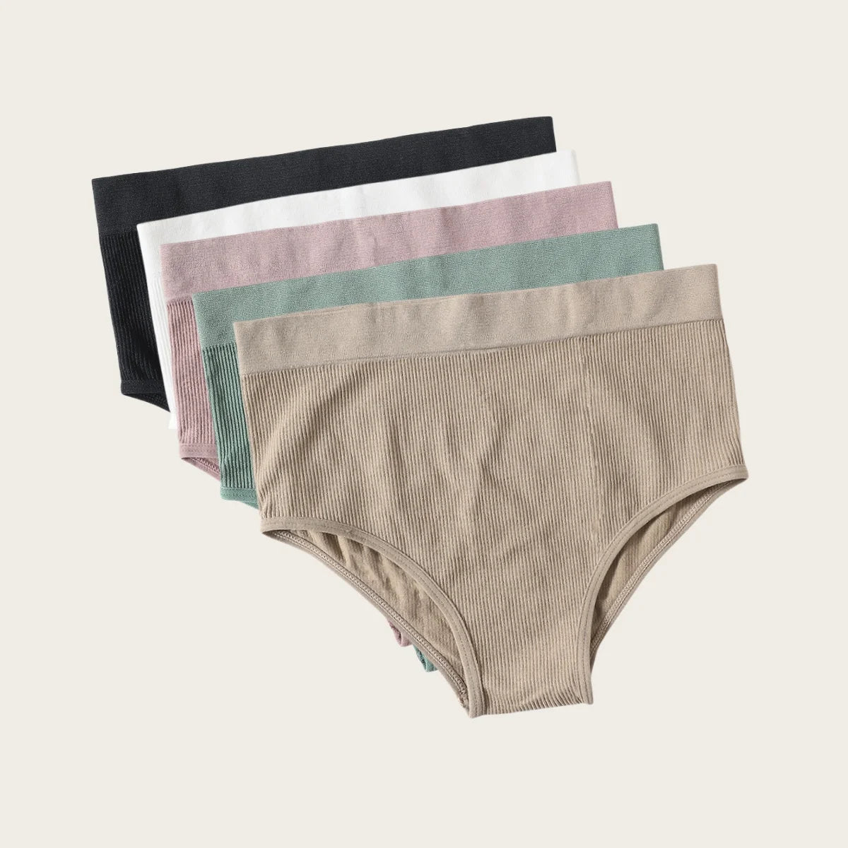 5Pcs/Set Sexy Panties Women Comfort Briefs Soft Intimate High Rise Panty Female Lingerie Solid Color Underpants M-XL Aviola