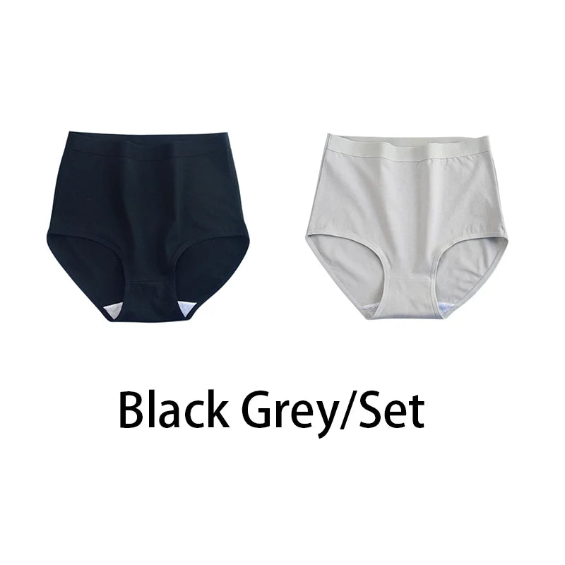 2PCS/Set Women Plus SizeCotton Panties Comfort Underwear 6 Colors Sexy Female High Waist Briefs Lingerie Aviola