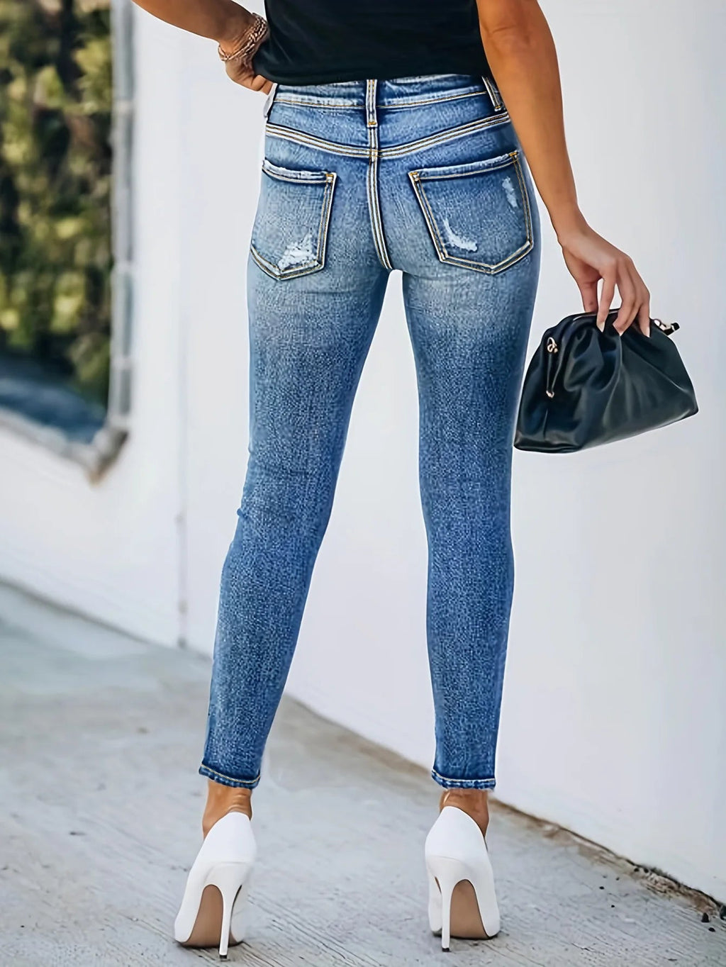 Bodycon Pencil Jeans Women Denim High Waist Trousers Row Buttons Holes Pants Y2j Streetwear Skinny Fit Ankle Lenth 2025 Spring Aviola