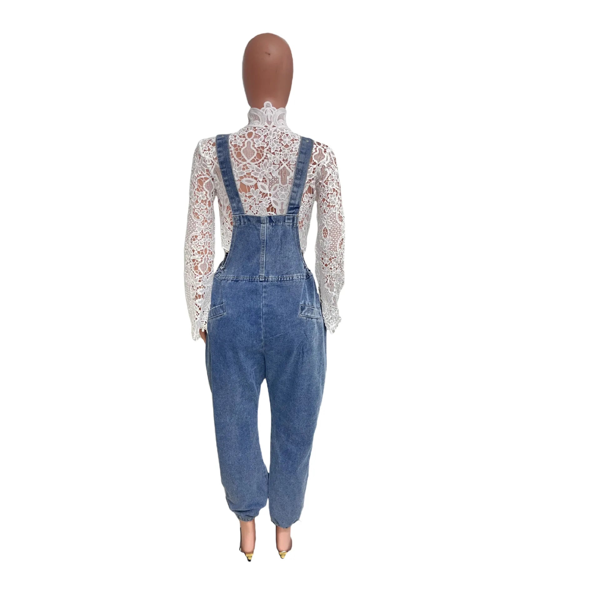 Women Jumpsuits Suspenders Jeans Pant One Piece Demin Overalls Y2k Streetwear Wide Leg Long Pant Casual Loose Rompers Mom Aviola