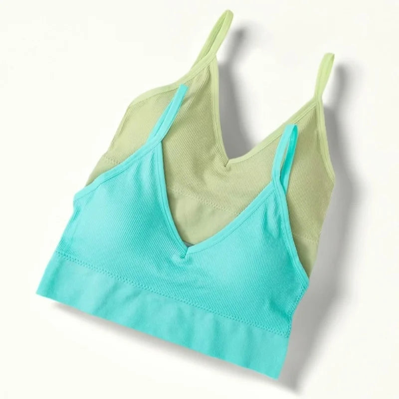 Women Crop Top Seamless Tube Top Underwear Low Back Bra Sports Fitness Top Streetwear Tank Bandeau Lingerie Removable Pad Aviola