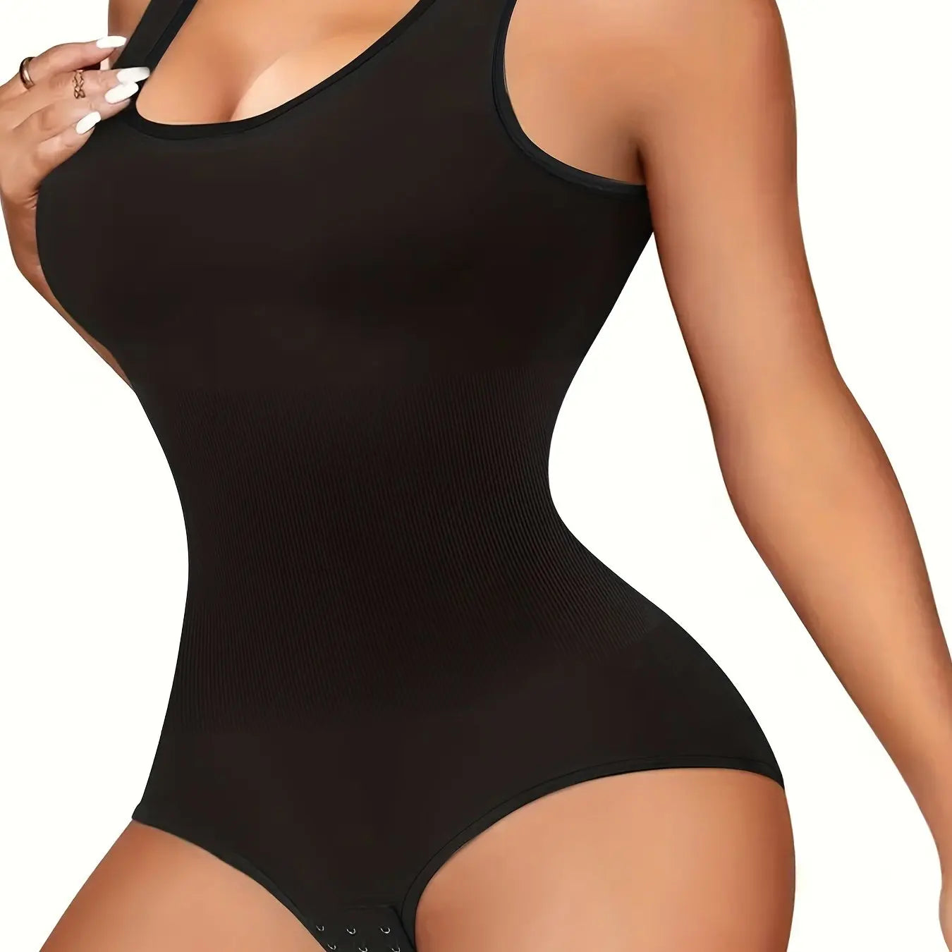 Shapewear Women Seamless Solid Shaping Bodysuit, Crew Neck Tummy Control Slimming Body Shaper, Women's Underwear & Shapewear Aviola
