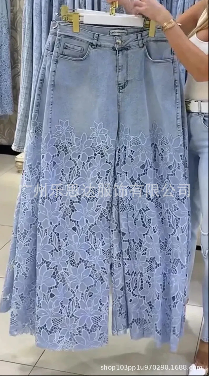 Denim Pant Women Mom Jeans Hollow Out Long Pants Floral Slim High Waist Straight Trousers Y2k Streetwear Elegant Temperament Aviola