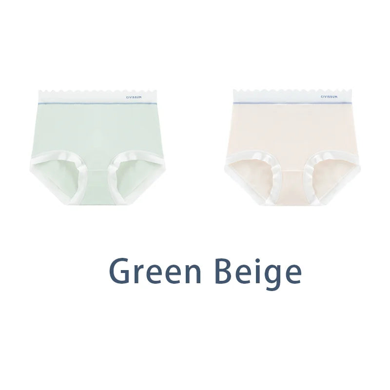 2PCS/Set Women M-3XL Big Size Seamless Antibacterial Underwear Sexy Sport Panties Comfort Briefs High Waist Soft Lingerie Aviola