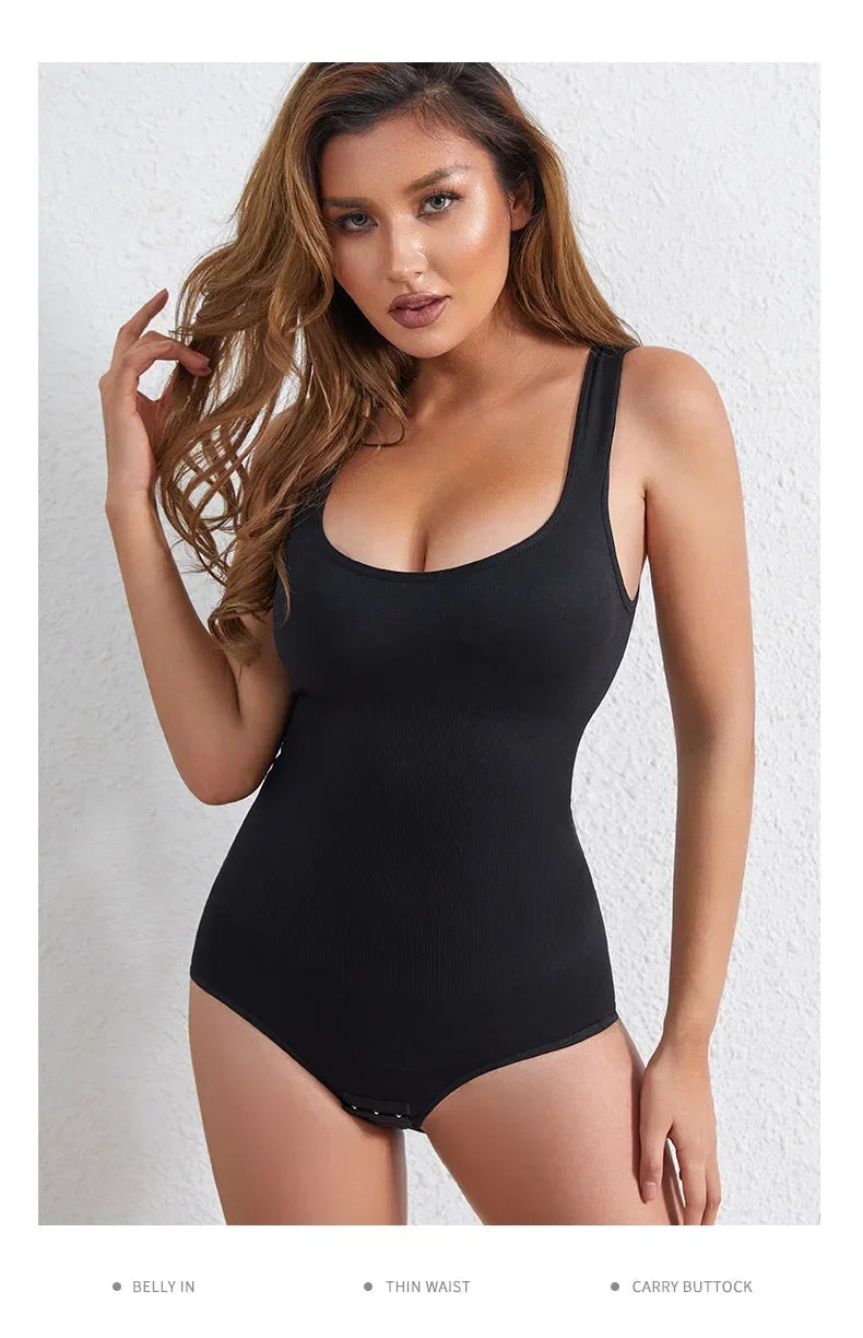 Shapewear Women Seamless Solid Shaping Bodysuit, Crew Neck Tummy Control Slimming Body Shaper, Women's Underwear & Shapewear Aviola