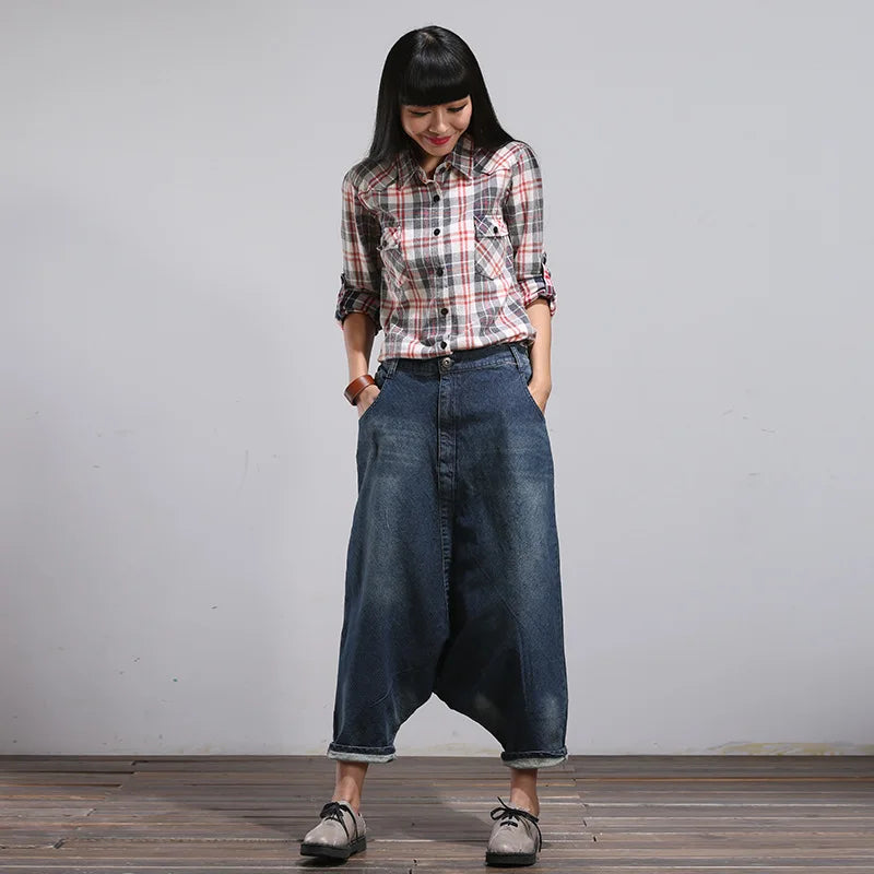 Jeans Women Denim Pant Harem Pants High Waist Straight Trousers Y2k Streetwear Elegant Mom Jeans Casual Loose Work Summer 2025 Aviola