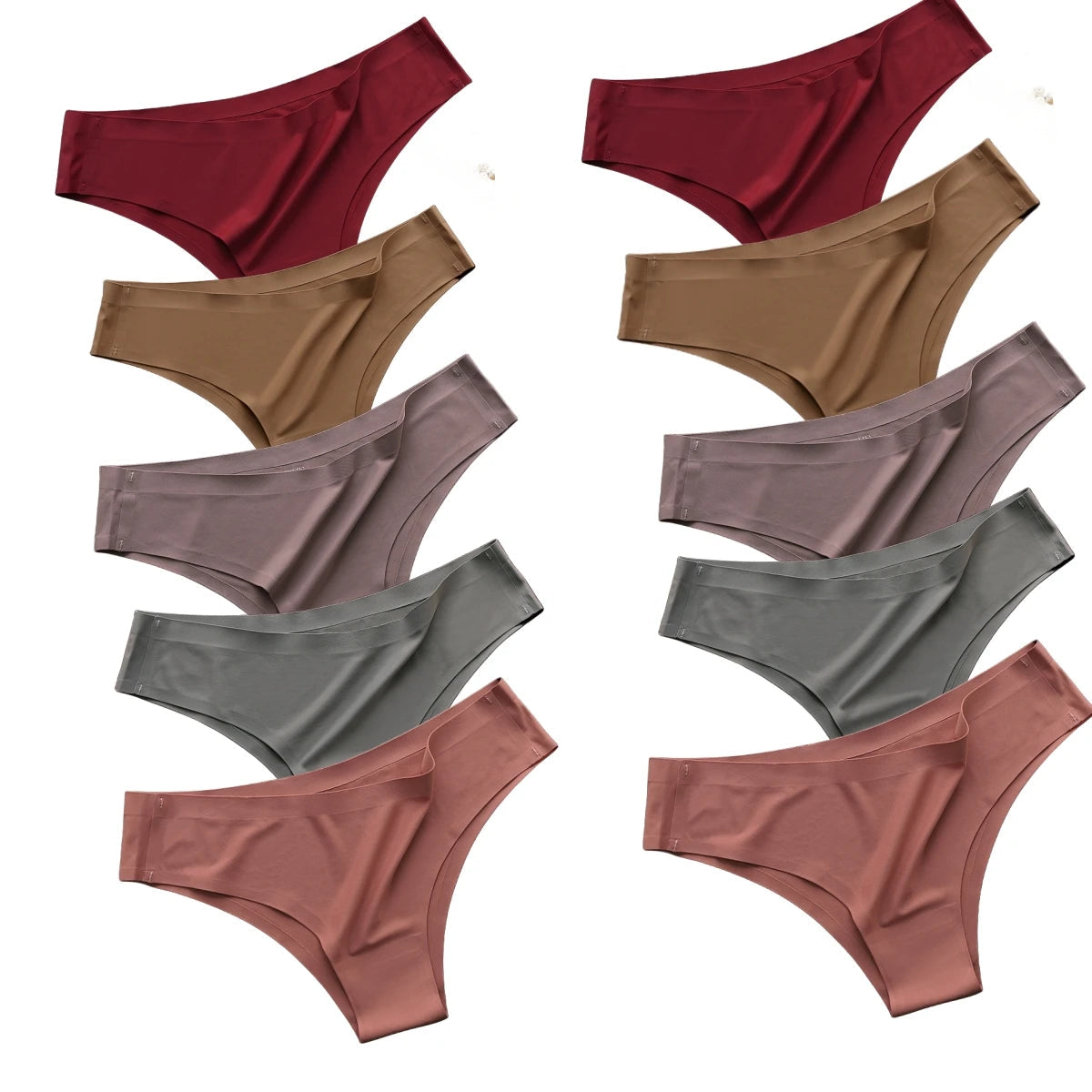 10Pcs/Set Seamless Panties Women Ice Silk Underwear Sexy Sports Briefs Low Waist Panties Female Soft Ultra-thin Lingerie Aviola