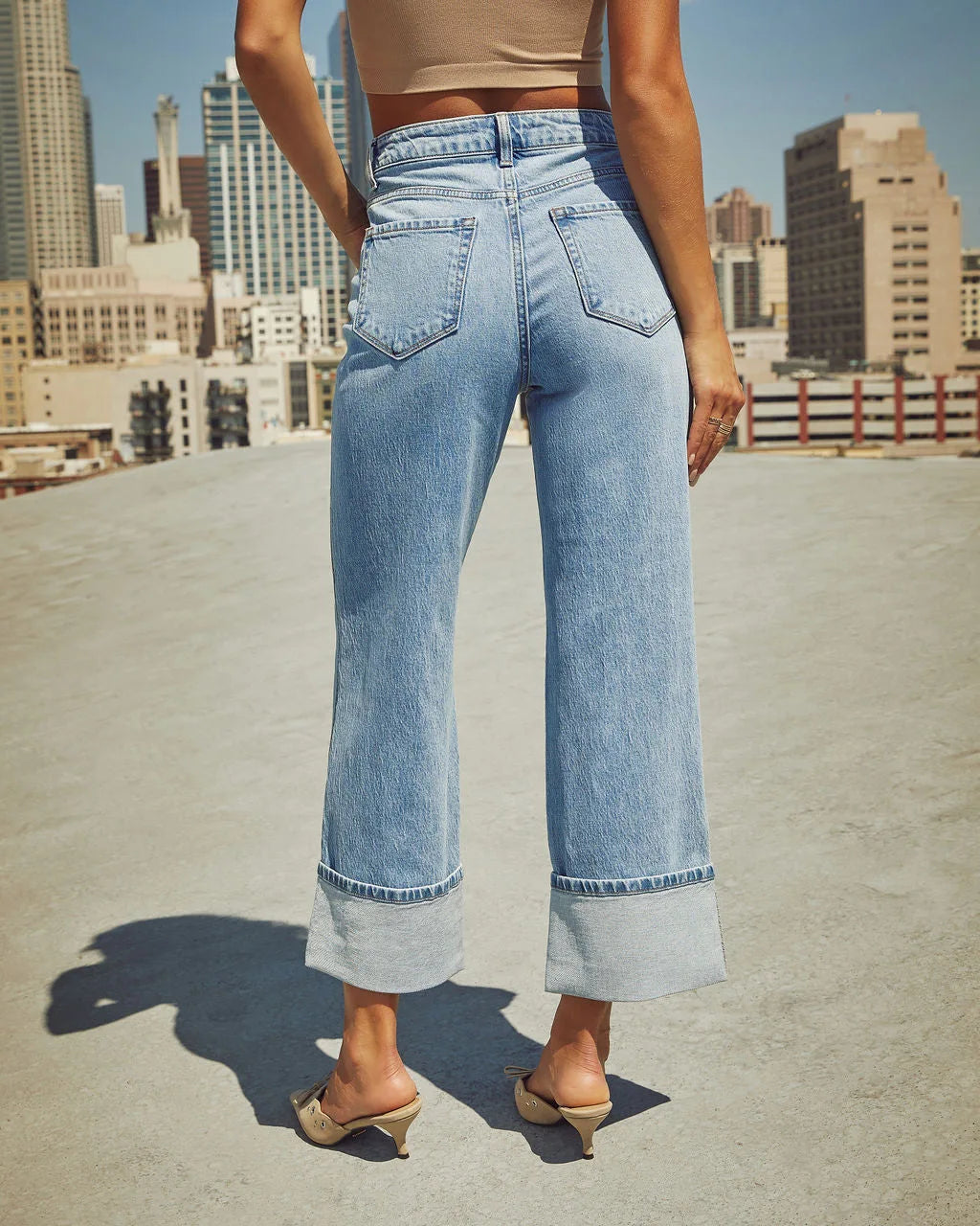 Mom Jeans Women Denim Pant Wide Leg Long Pants Y2k Streetwear High Waist Straight Trousers Elegant Temperament Spring 2025 Aviola