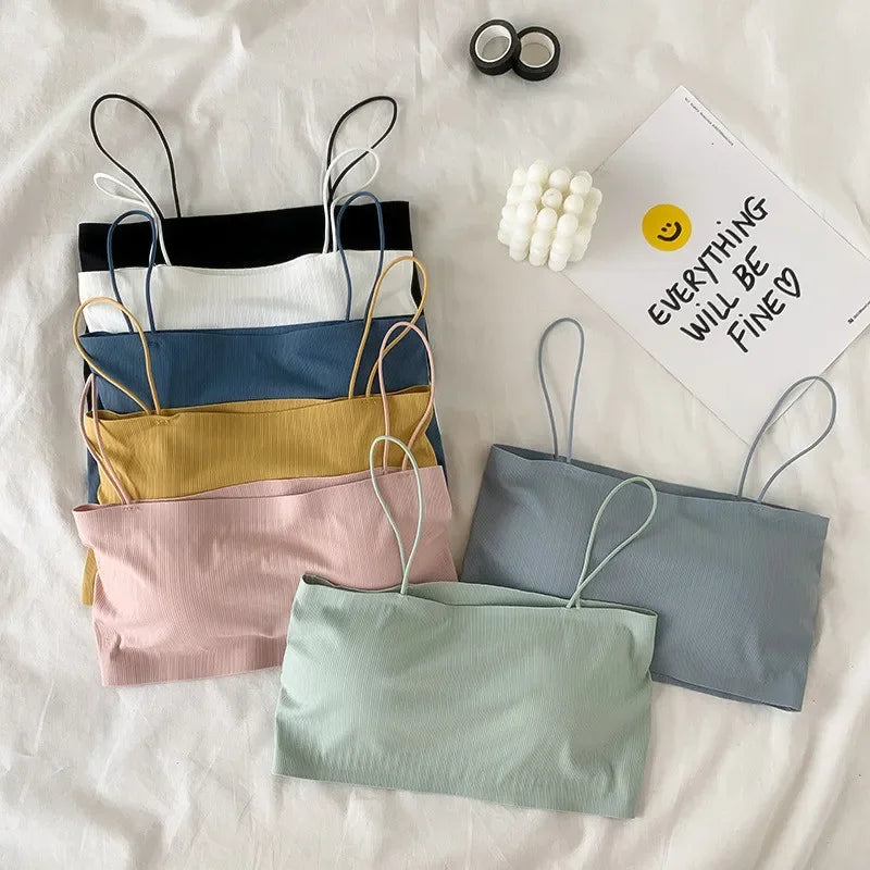 Seamless Bra Summer Tube Tops Women Crop Tops with Removable Pads Sexy Lingerie Invisible Top Aviola
