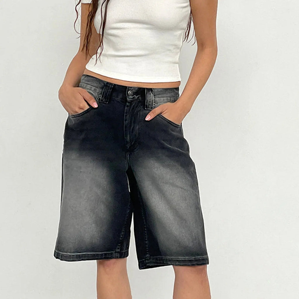 Denim Pant Women Wide Leg Jeans Calf Length Pants High Waist Straight Trousers Y2k Streetwear Mom Jeans Casual Loose Summer Aviola