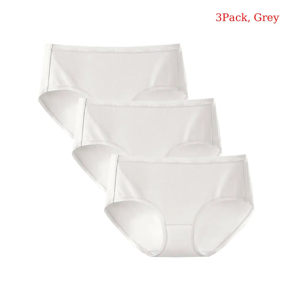 3pcs/Set Women's Mid-Waist Cotton Underwear Lingerie Breathable Female Girl Briefs Comfortable Lady Soft Panties Aviola