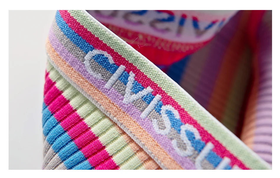 Women Cotton Seamless Panties Female Plus Size Sweety Underwear Sexy Colorful Rainbow Striped Lingerie Girls Cute Briefs NK606 Aviola