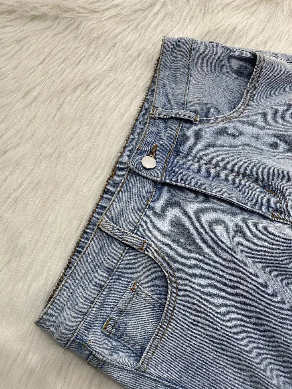 Jeans Denim Pants Women Straight Button Pockets High Waist Mom Floor Length Washed Distressed Strech Trousers 2025 Streetwear Aviola