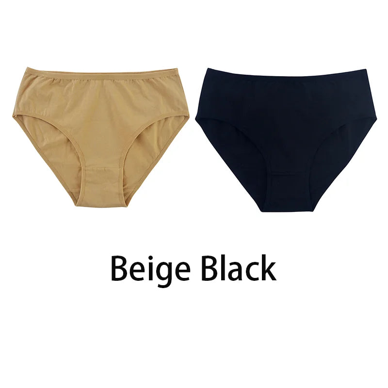 2PCS/Set Women Sexy 95% Cotton Panties Plus Size Underwear Female Underpants Girls Soft Briefs Comfort Lingerie Aviola