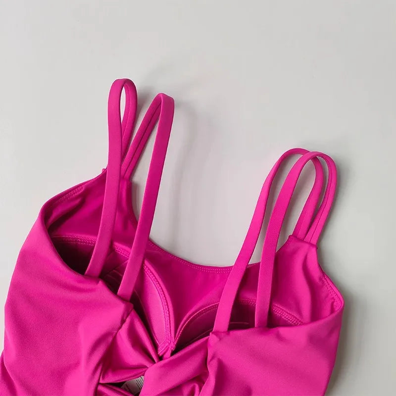Women's Sports Bras Fitness Top, Sexy Lingerie, Push Up Fixed Pad, Yoga Bra, Back knotted Underwear, Running Vest, Gym Tops Aviola
